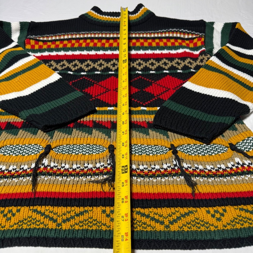 Vintage (90's) Ashley Hill 3D Striped Diamond Sweater Adult Size Large - Picture 5 of 6